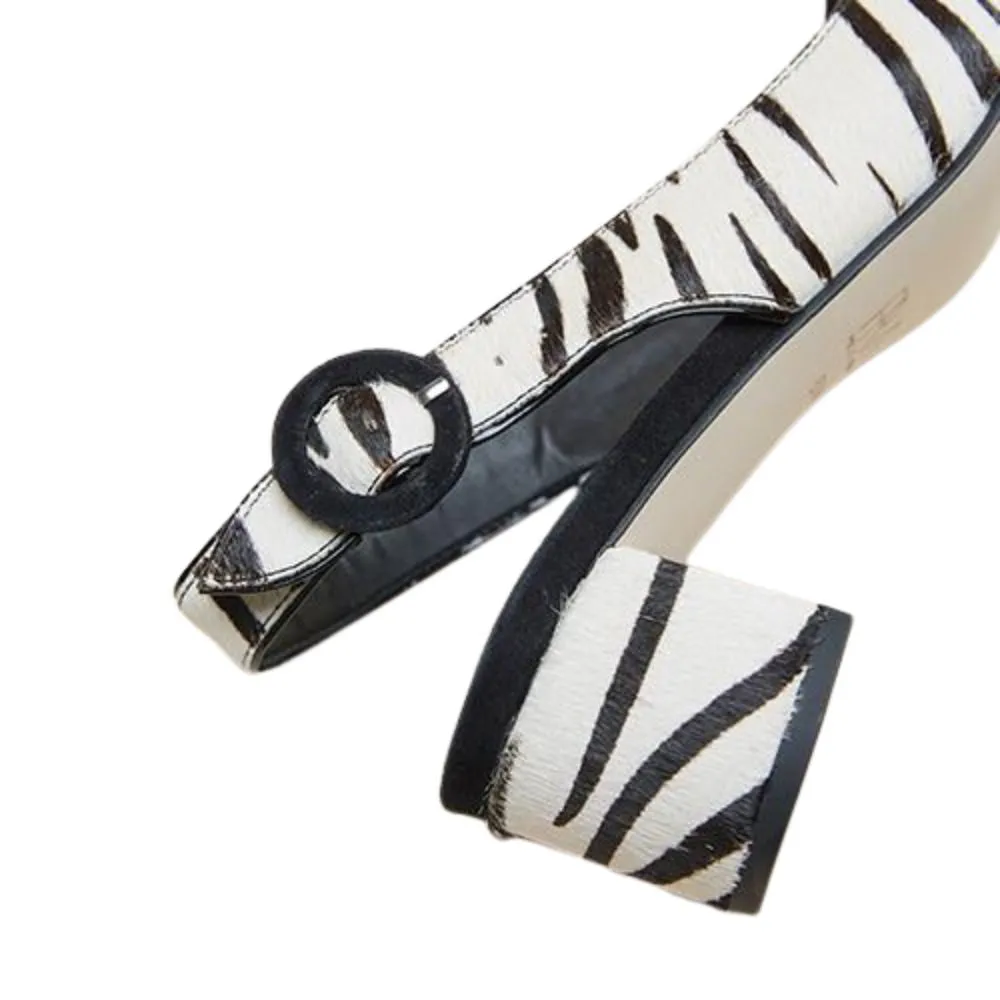 Autumn 2 Zebra Print Calf Hair Pelle Moda Slingback Pumps