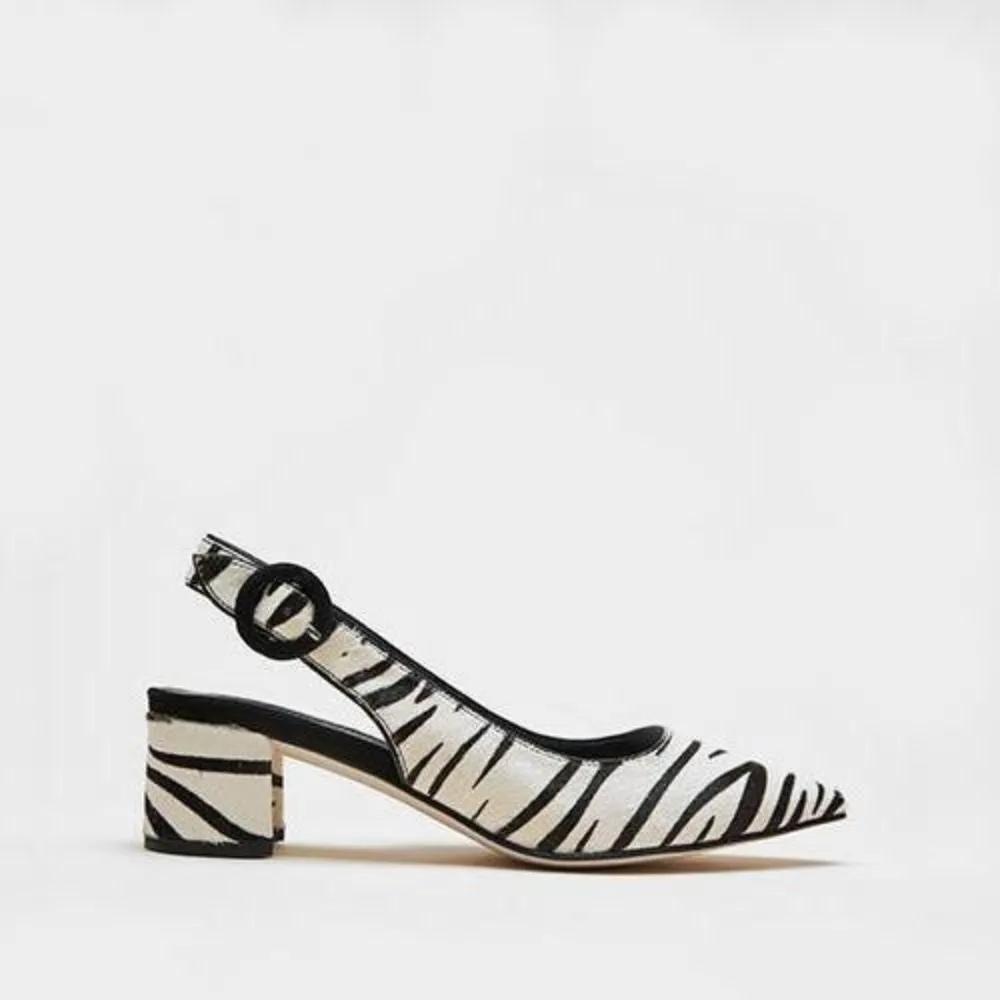 Autumn 2 Zebra Print Calf Hair Pelle Moda Slingback Pumps