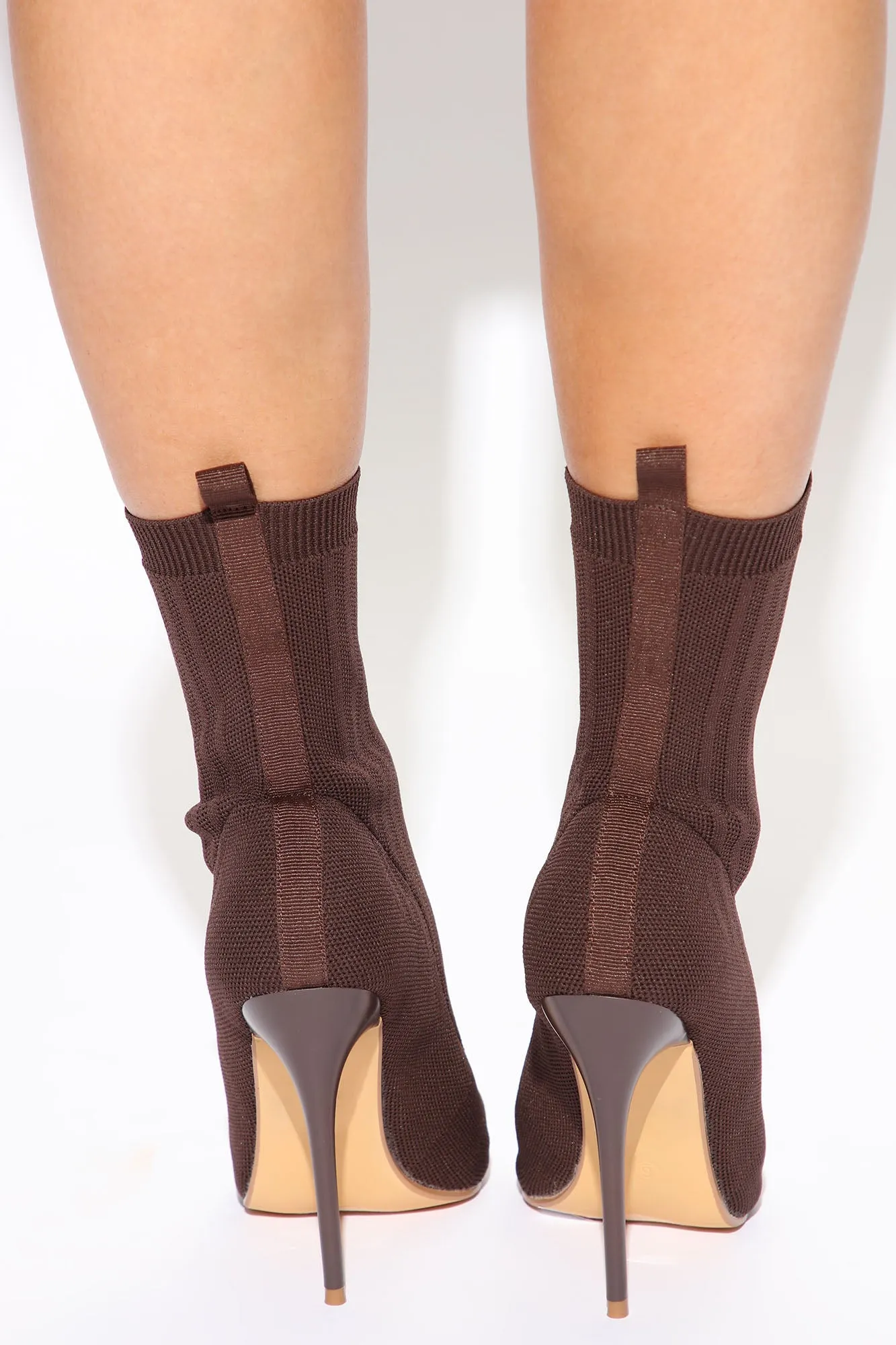 Avery Knit Booties - Chocolate