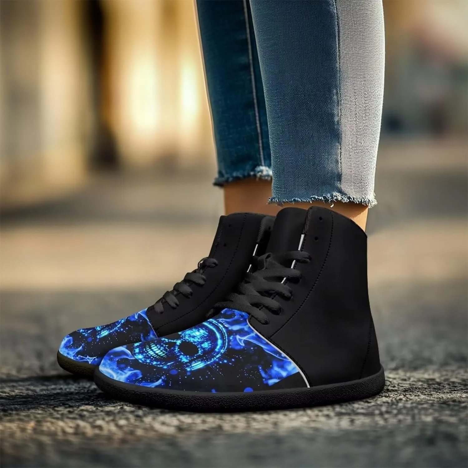 Barefoot Shoes for Men Comfortable Zero Drop Tennis Running Hiking Workout Shoes Wide Toe Box Anti-Skid Waterproof Sneakers for Teen Boys Black US 5-14