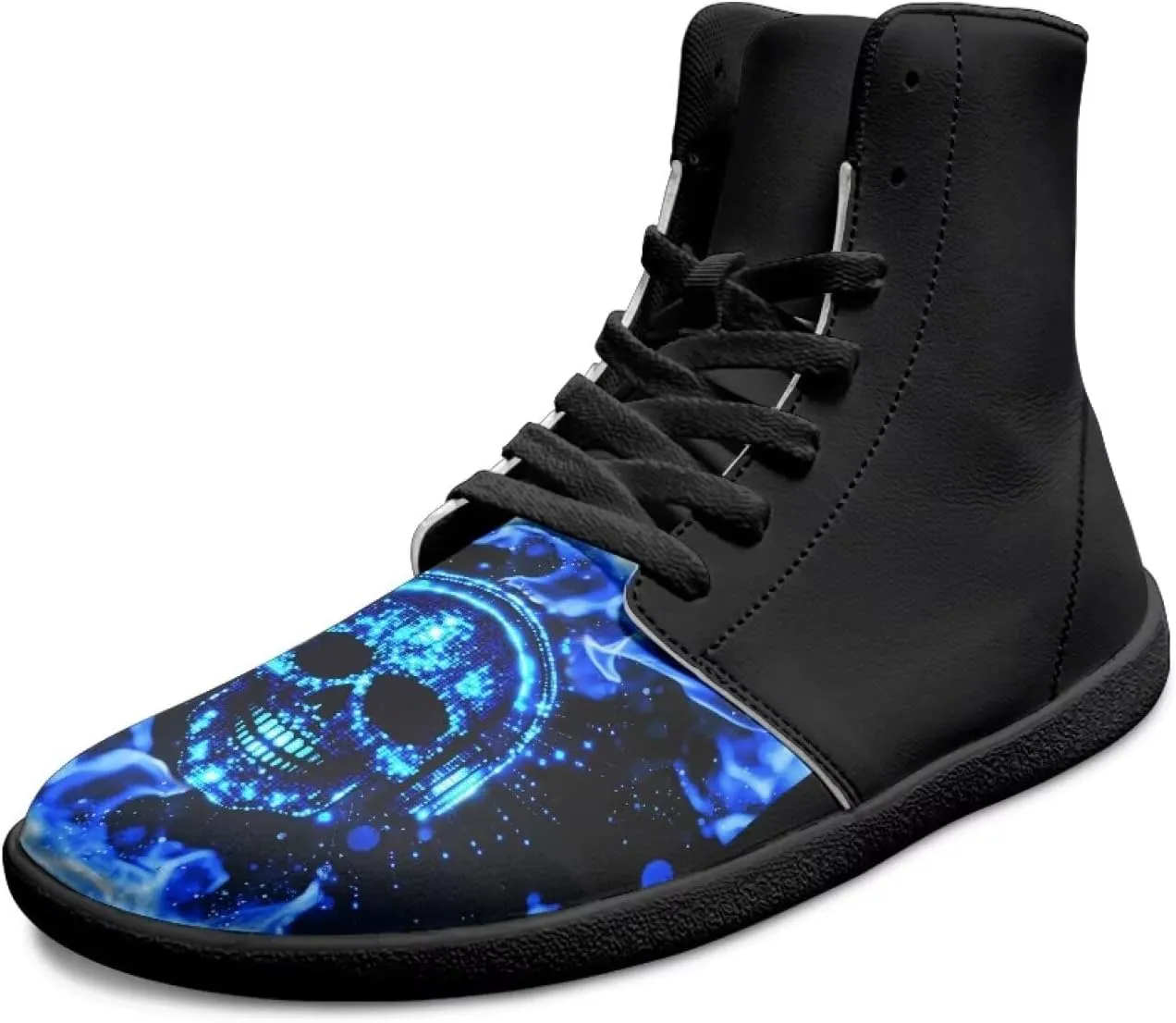 Barefoot Shoes for Men Comfortable Zero Drop Tennis Running Hiking Workout Shoes Wide Toe Box Anti-Skid Waterproof Sneakers for Teen Boys Black US 5-14