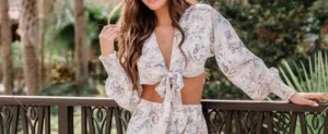 Blue Leaf Crop Top & Cover