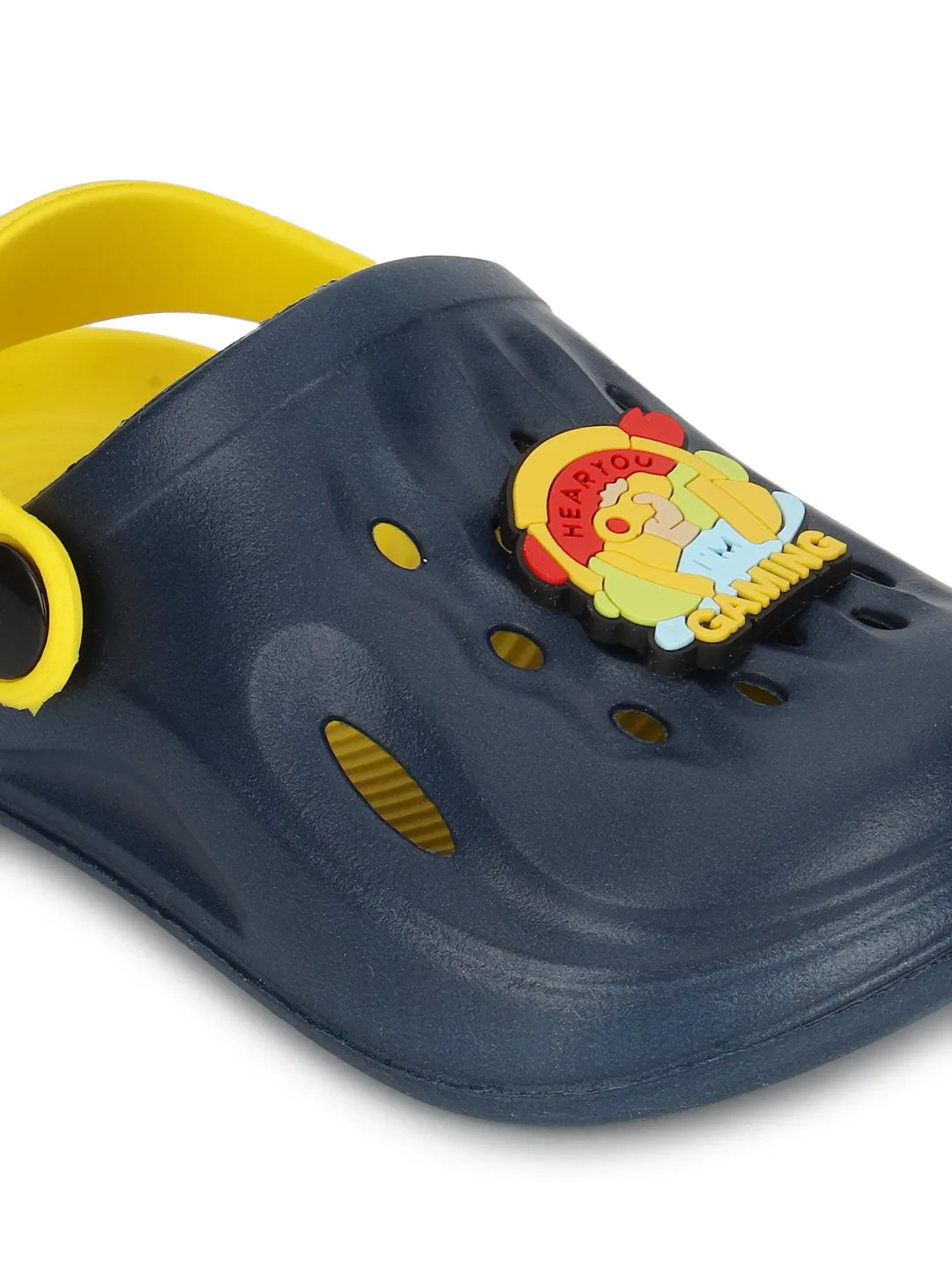 Blue Yellow Stylish Slip-On Clogs For Kids-Unisex (TC-LCLOG2-BLUYEL)