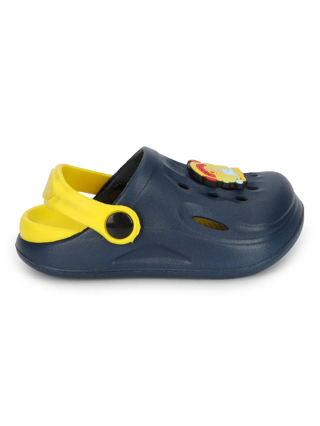 Blue Yellow Stylish Slip-On Clogs For Kids-Unisex (TC-LCLOG2-BLUYEL)