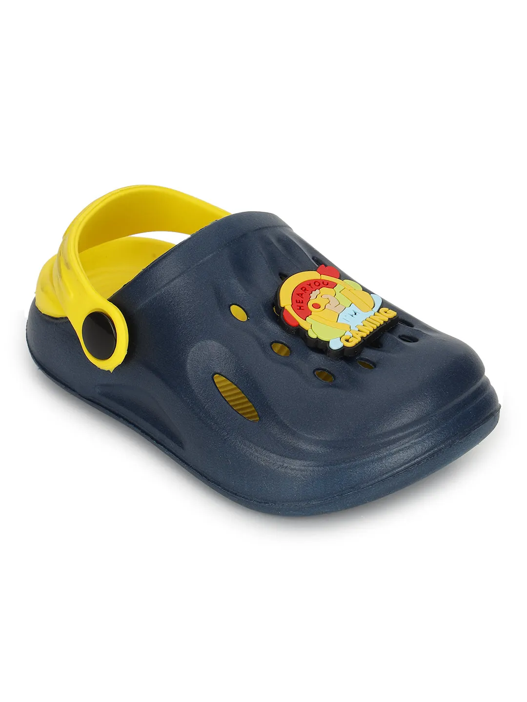 Blue Yellow Stylish Slip-On Clogs For Kids-Unisex (TC-LCLOG2-BLUYEL)