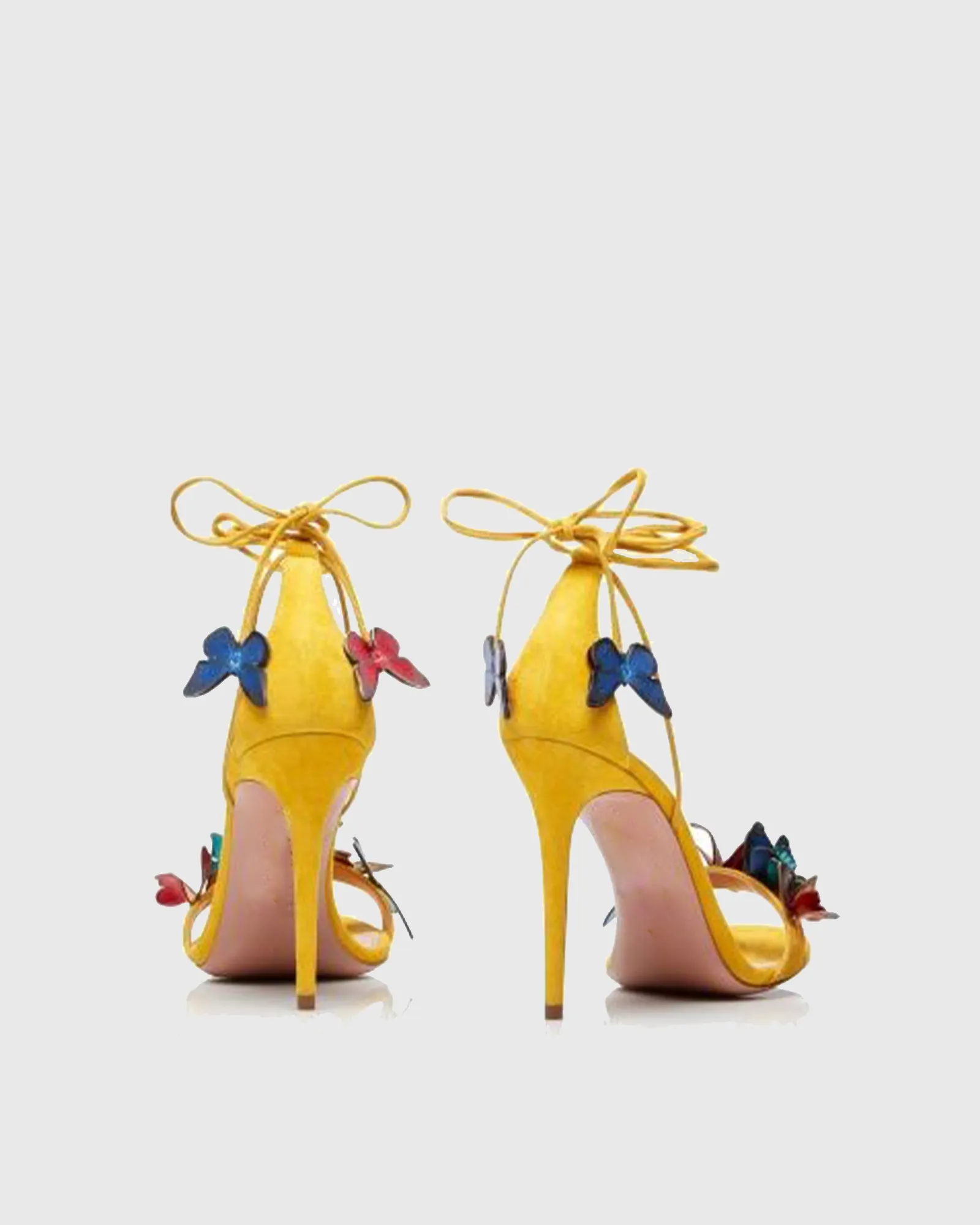 Carla Butterfly Embellished Sandals In Yellow