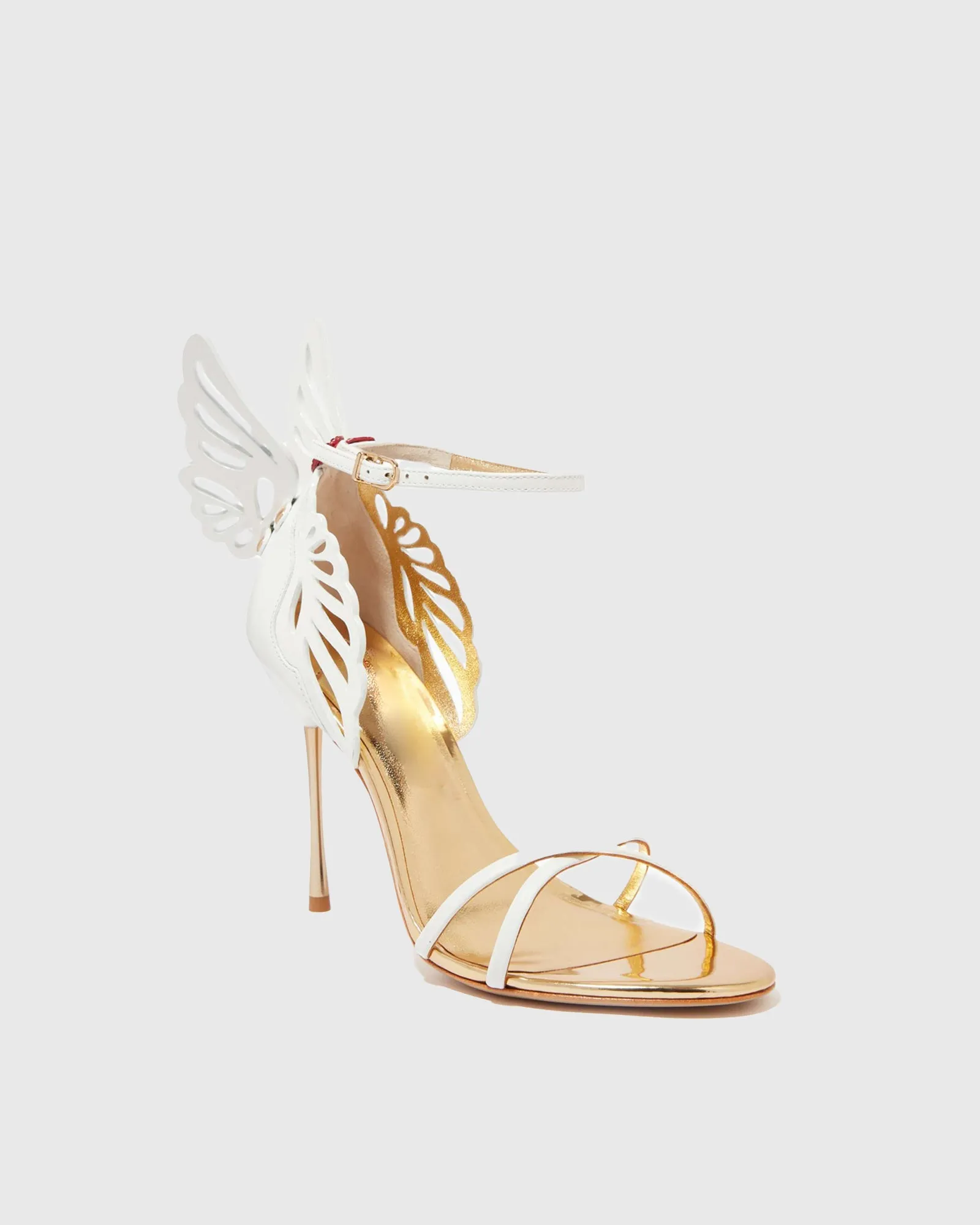 Catia Cutout Butterfly Wings Strap Sandals In White