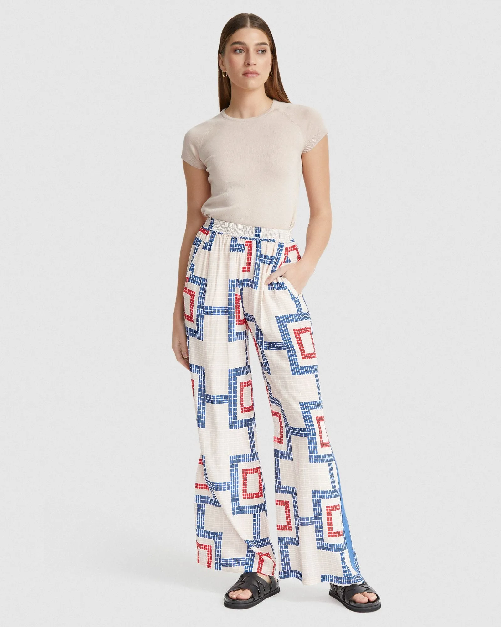 Chantel Wide Leg Pants Side Tape