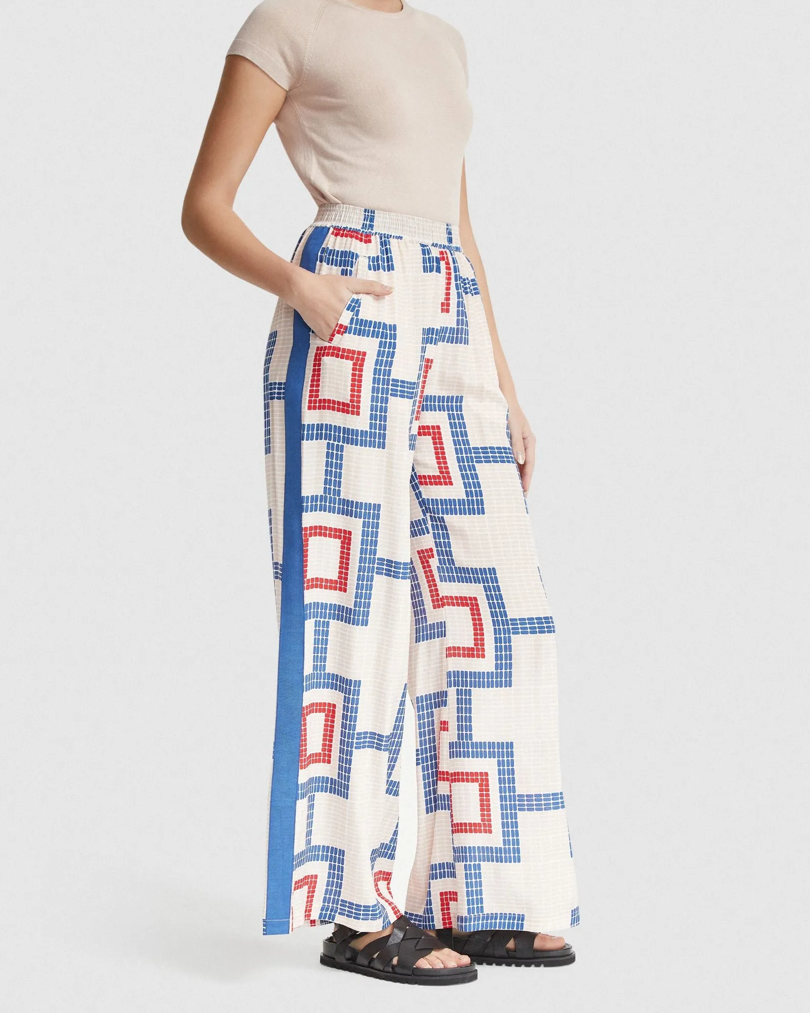 Chantel Wide Leg Pants Side Tape