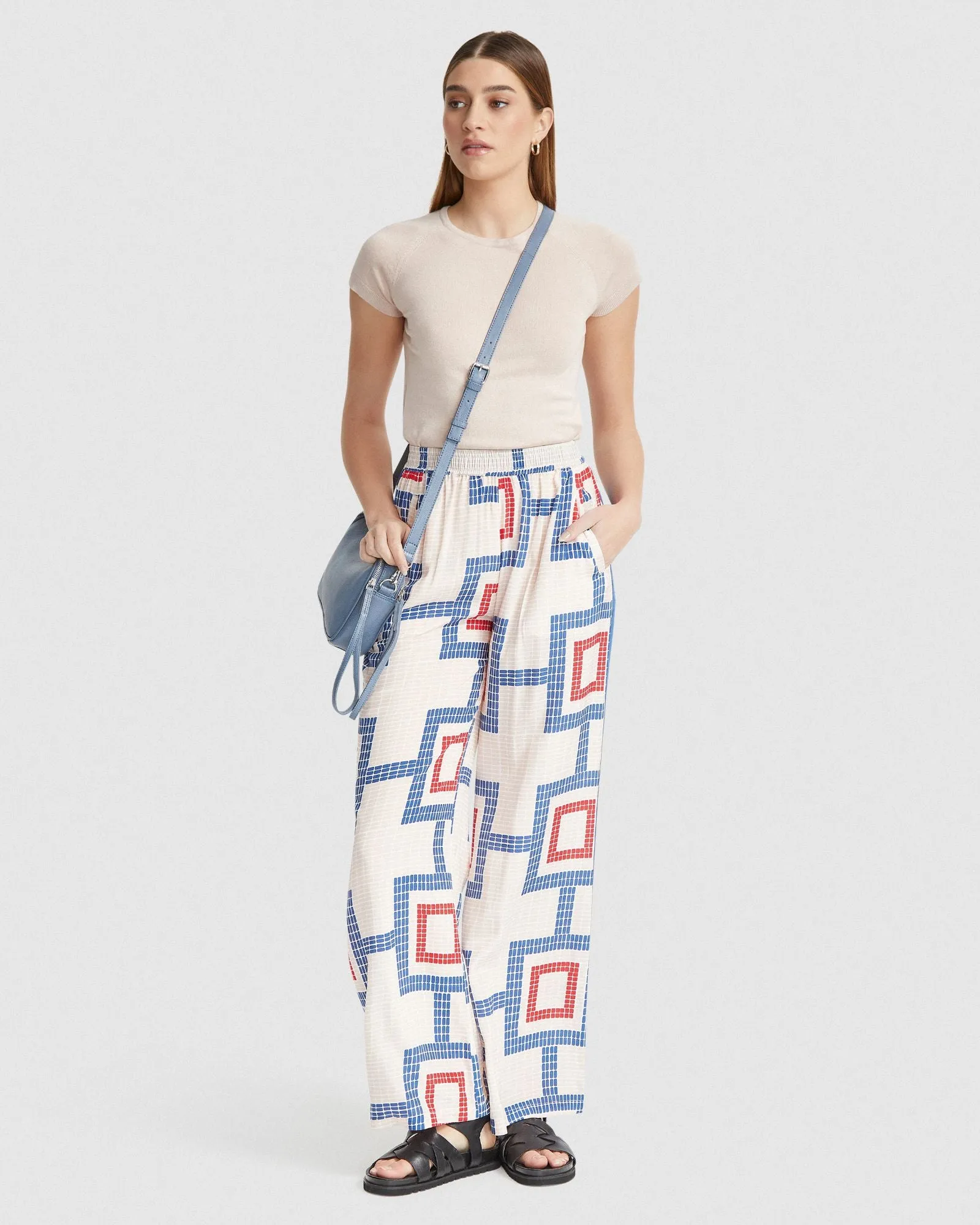 Chantel Wide Leg Pants Side Tape
