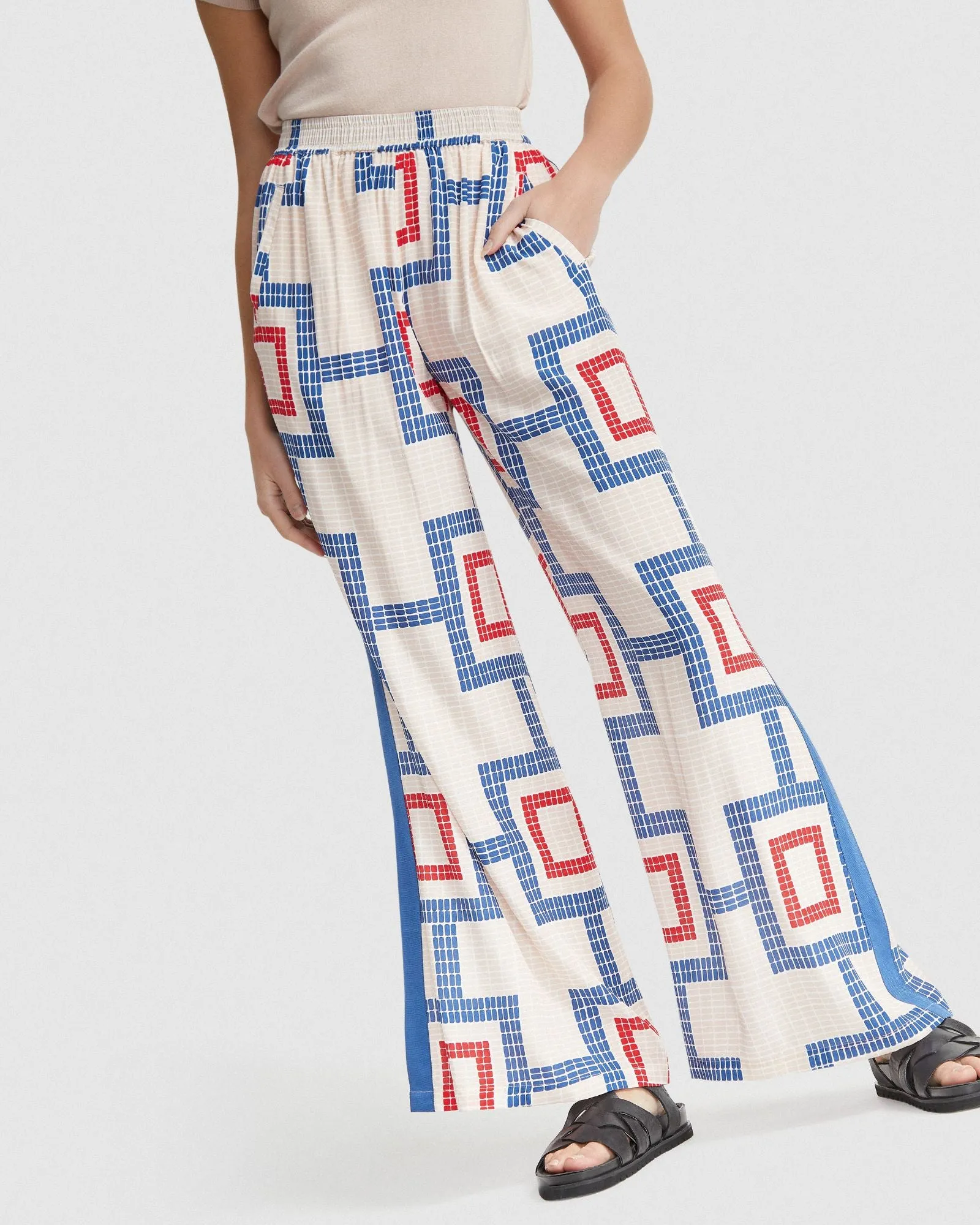 Chantel Wide Leg Pants Side Tape