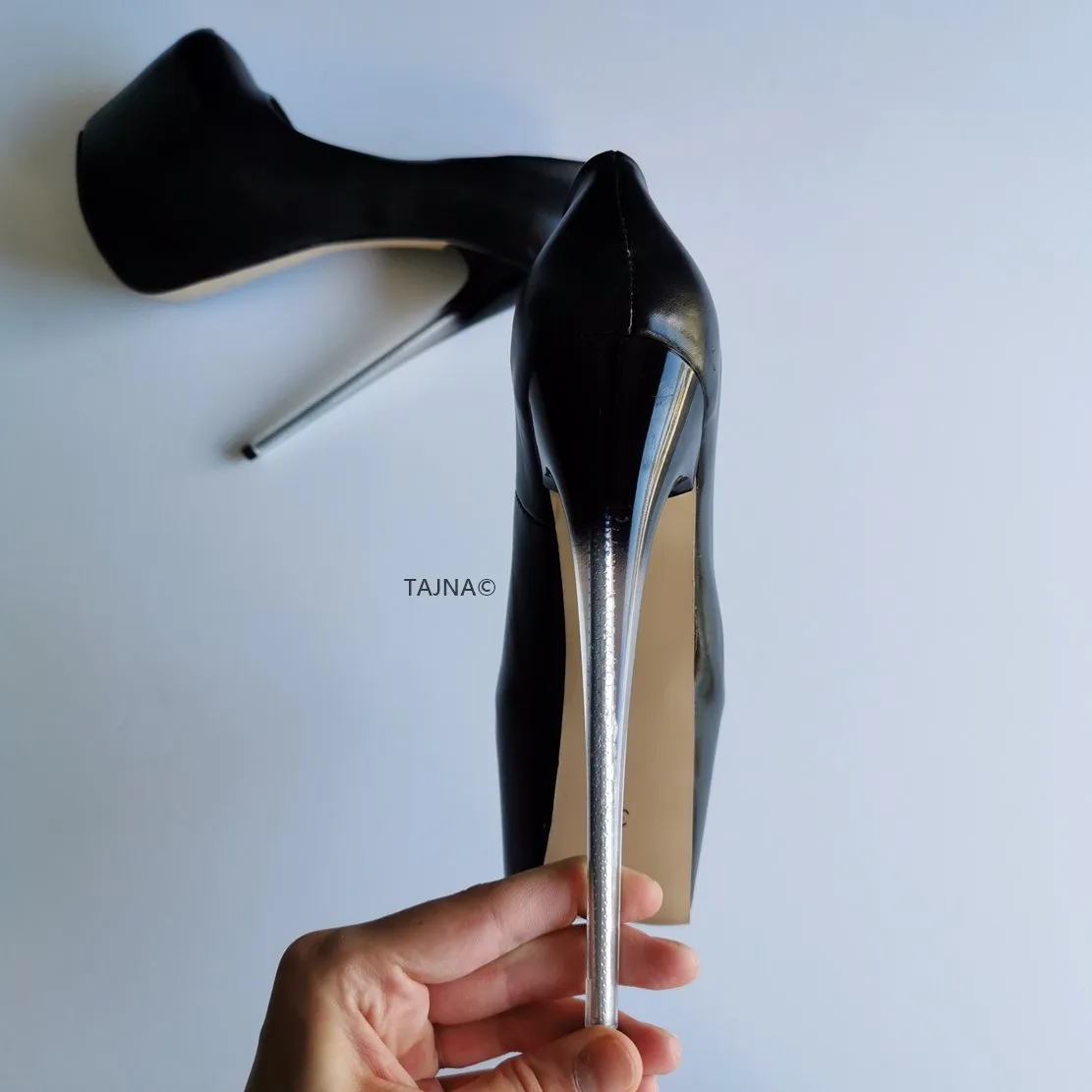Glassy Heels Black Hidden Platform