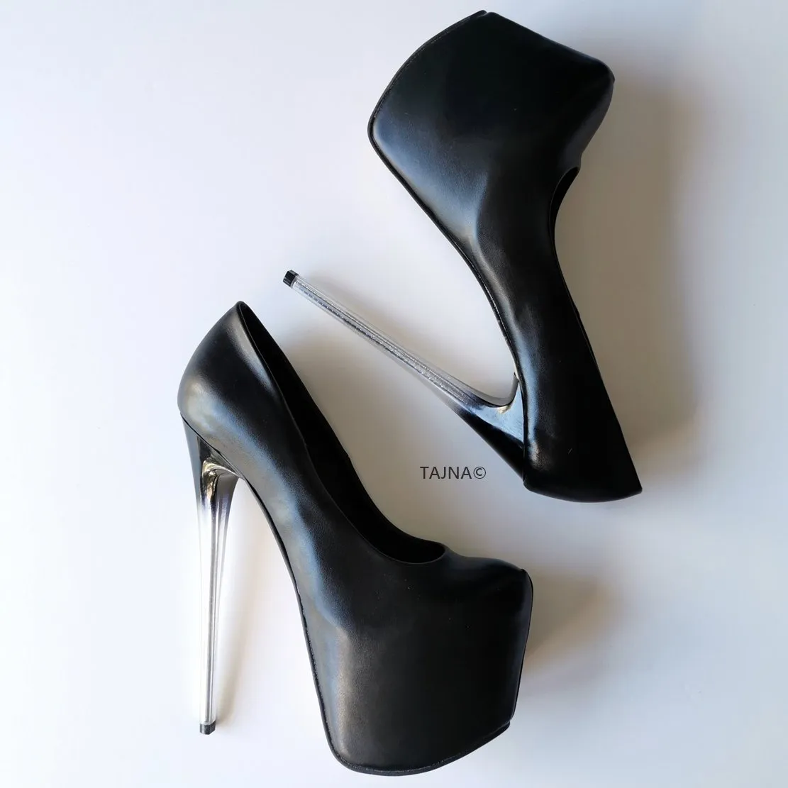 Glassy Heels Black Hidden Platform