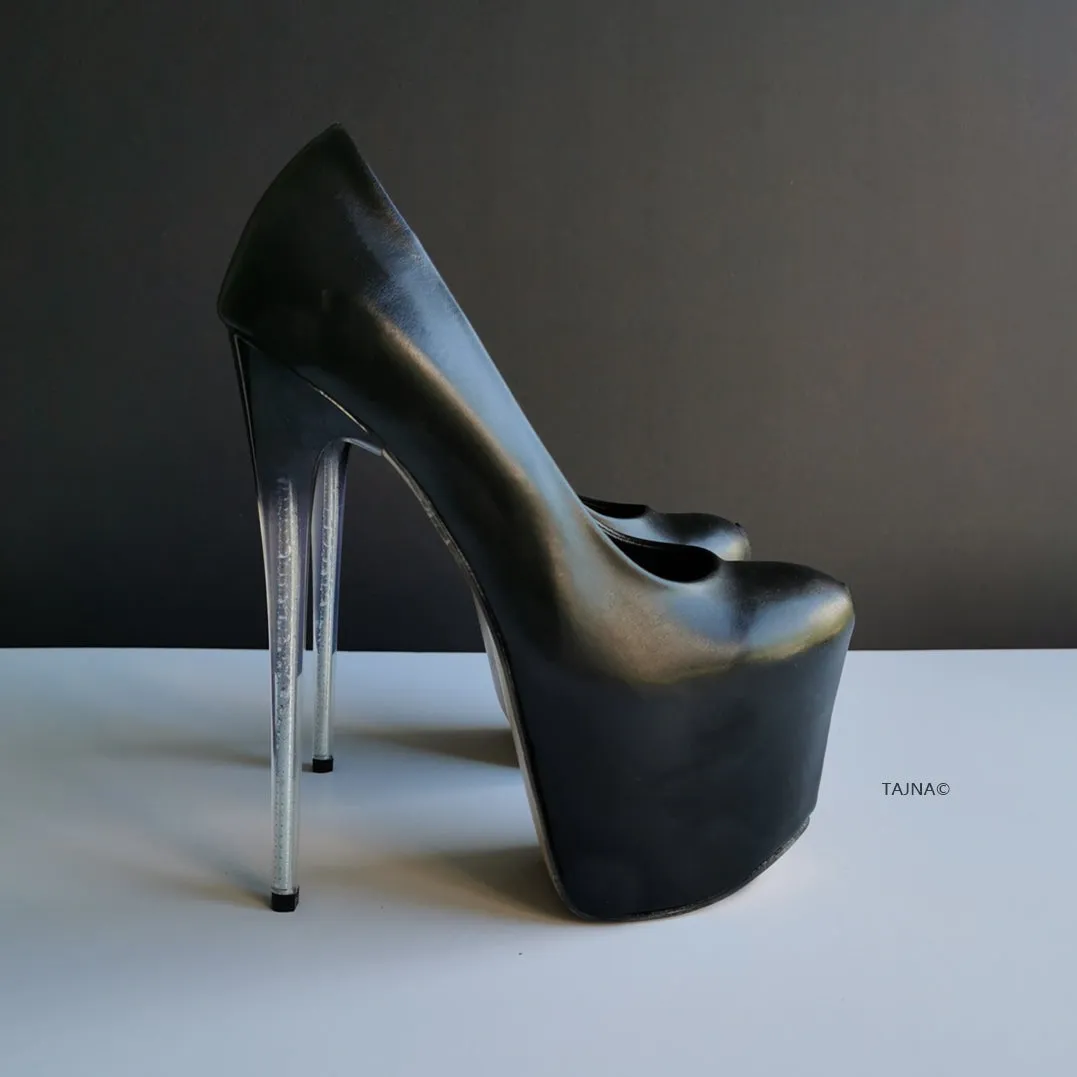 Glassy Heels Black Hidden Platform