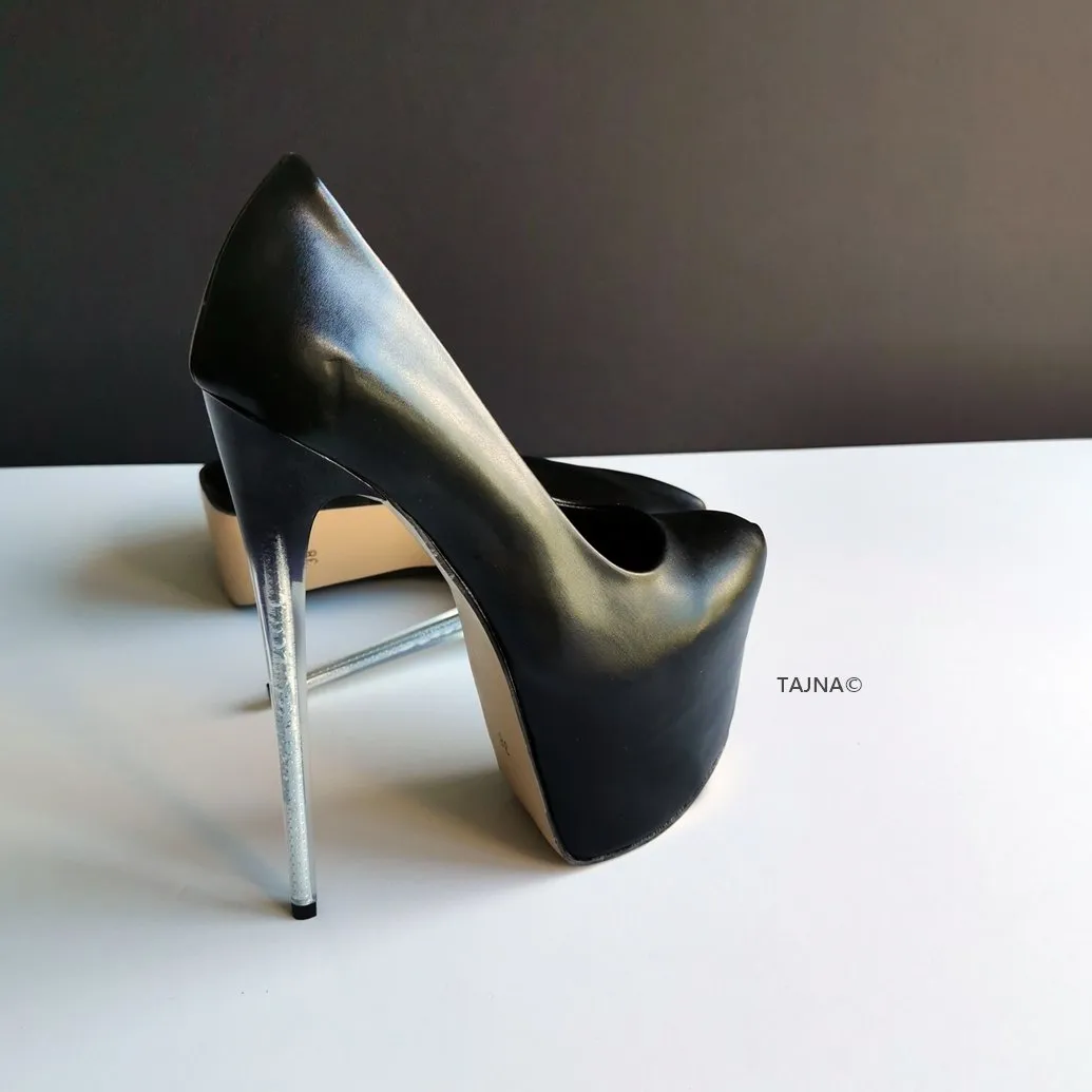 Glassy Heels Black Hidden Platform