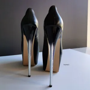 Glassy Heels Black Hidden Platform