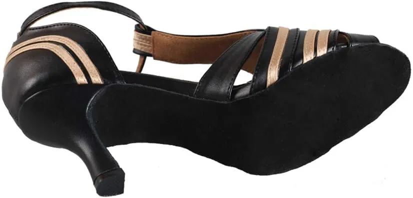 HIPPOSEUS Womens Latin Ballroom Dance Shoes Open Toe Salsa Bachata Social Dancing Performance Shoes,Model YCL020