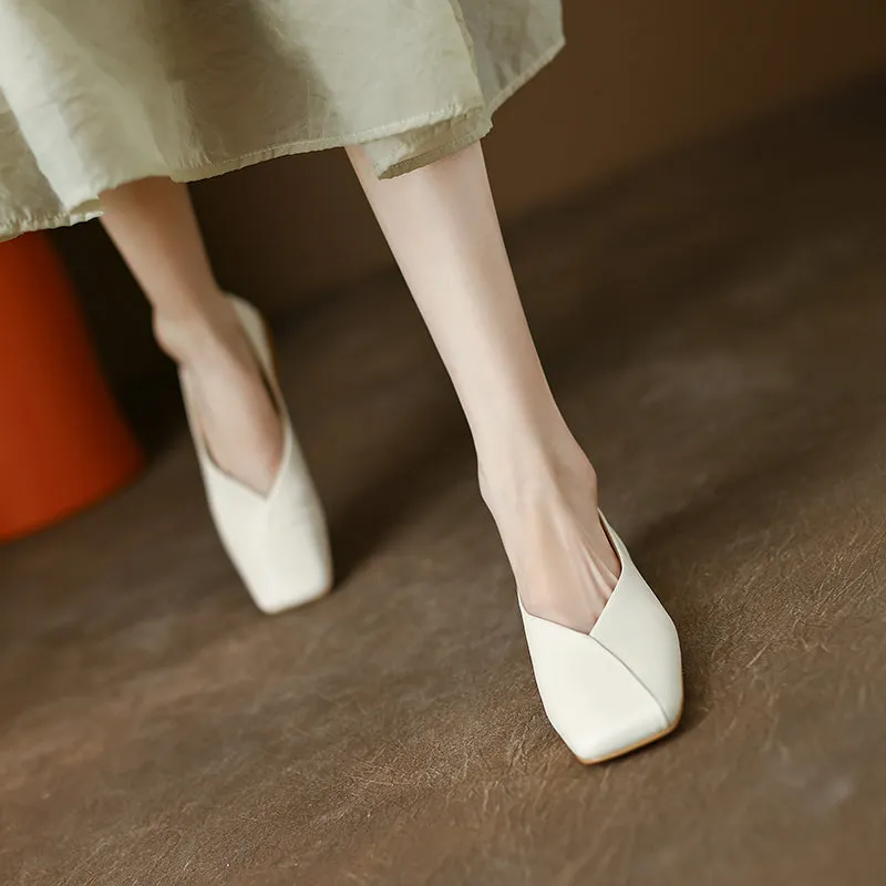 Khloe Square Toe Flats Womens