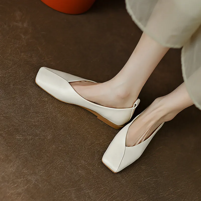 Khloe Square Toe Flats Womens