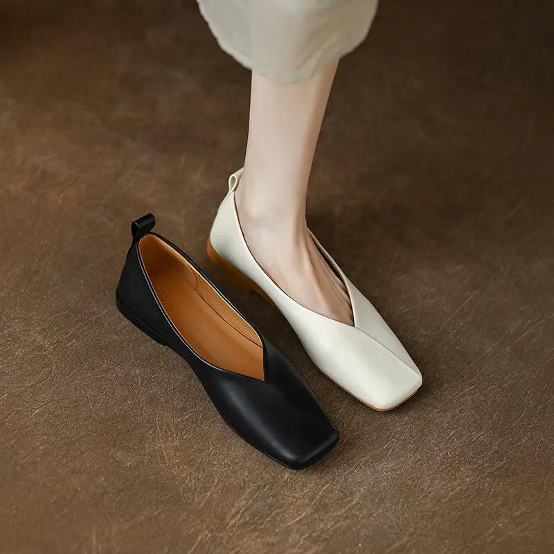 Khloe Square Toe Flats Womens