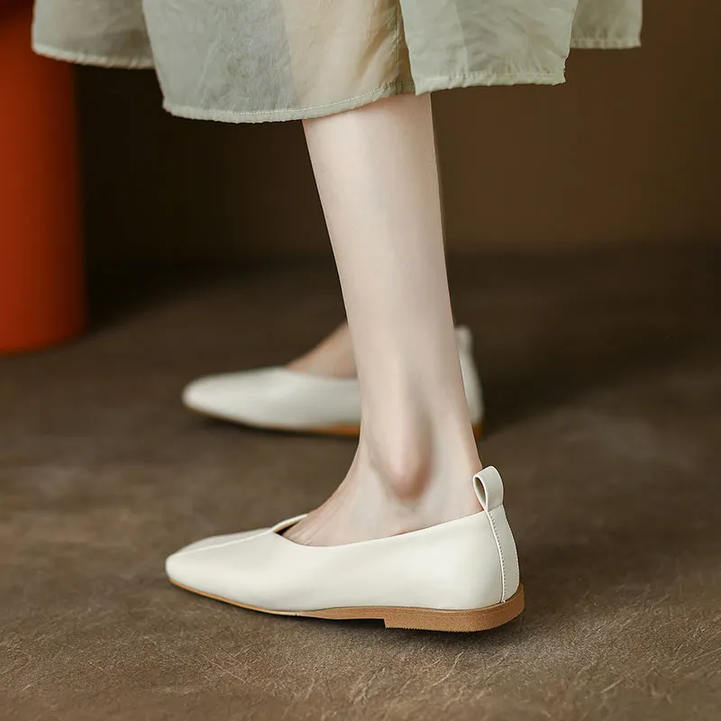 Khloe Square Toe Flats Womens