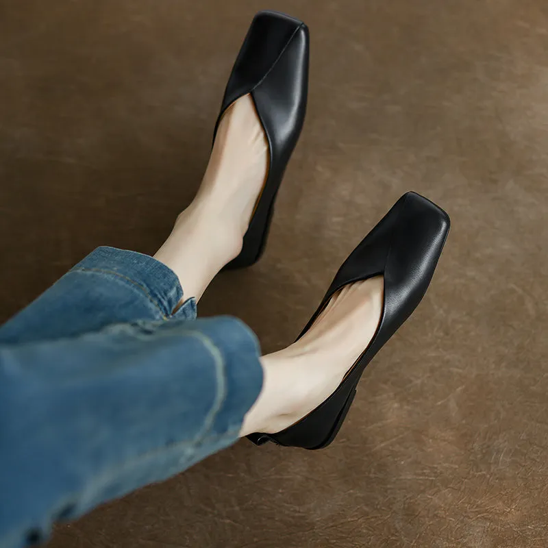 Khloe Square Toe Flats Womens