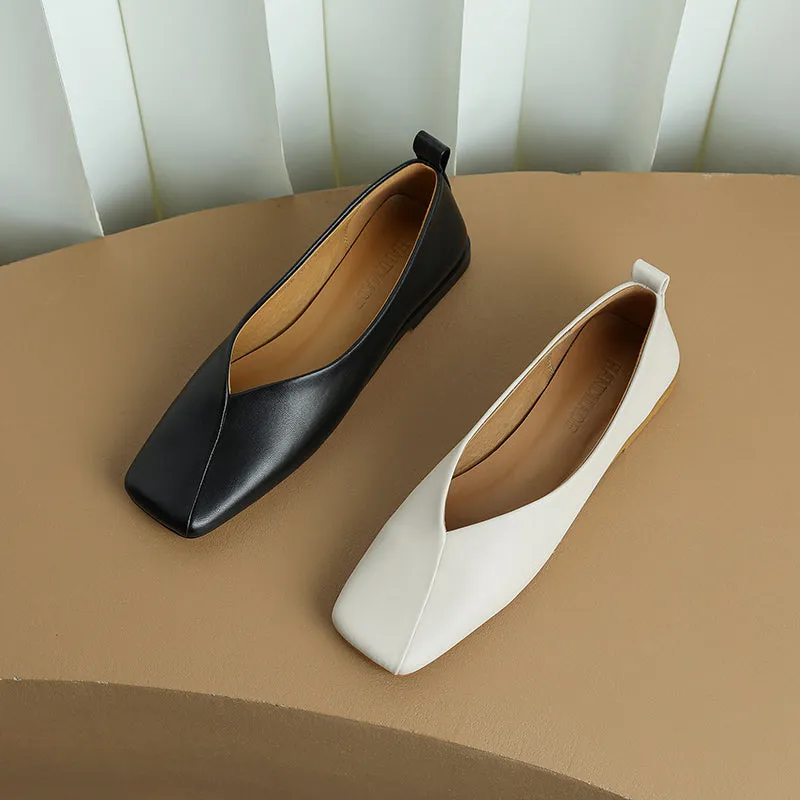 Khloe Square Toe Flats Womens