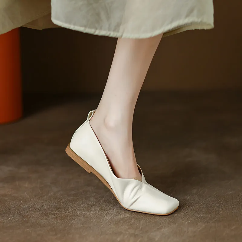 Khloe Square Toe Flats Womens