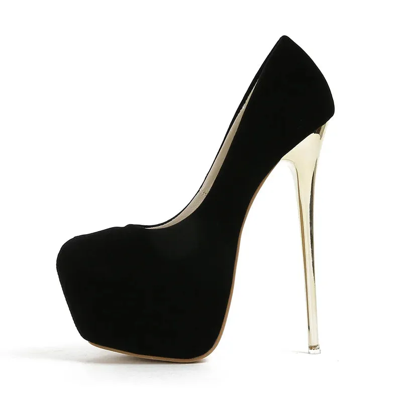Liyke 2025 Spring Autumn Fashion Platform Pumps Sexy Round Toe Thin High Heels Women's  Wedding Party Nightclub Dress Shoes