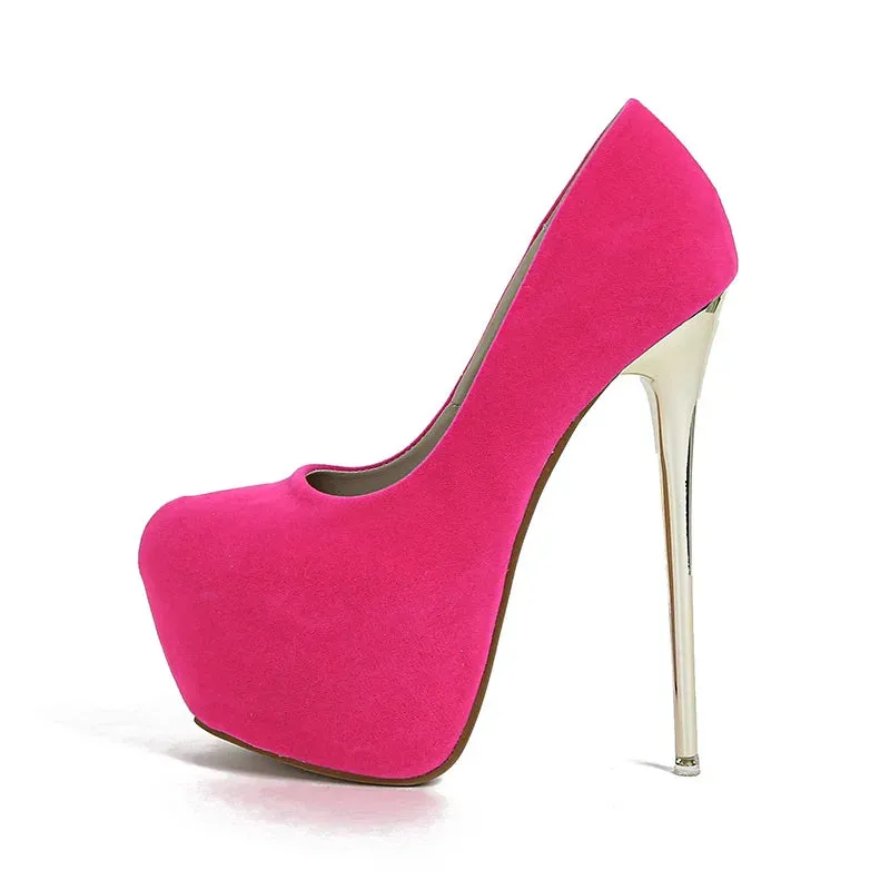 Liyke 2025 Spring Autumn Fashion Platform Pumps Sexy Round Toe Thin High Heels Women's  Wedding Party Nightclub Dress Shoes