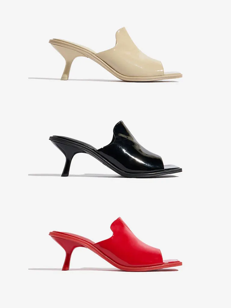 LUNA BLU Beige Kitten-Heel Sandals