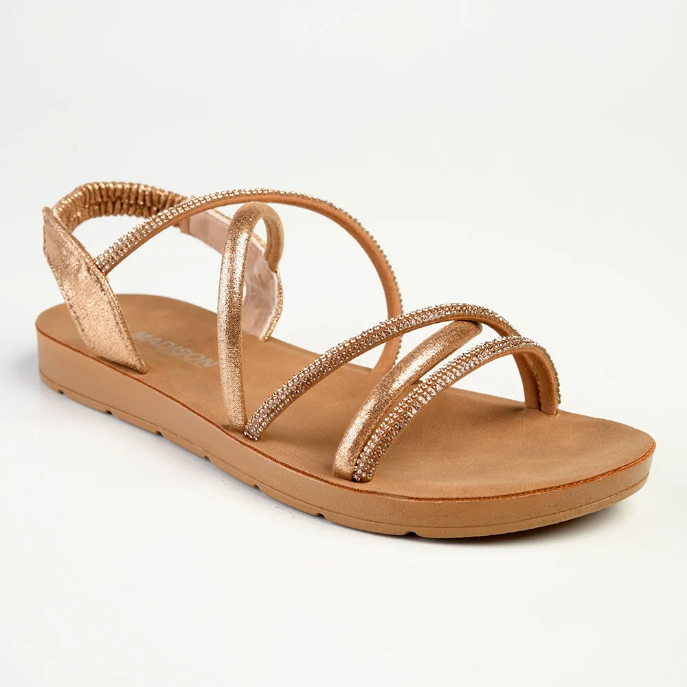 Madison Bling Flat Sandal - Rose