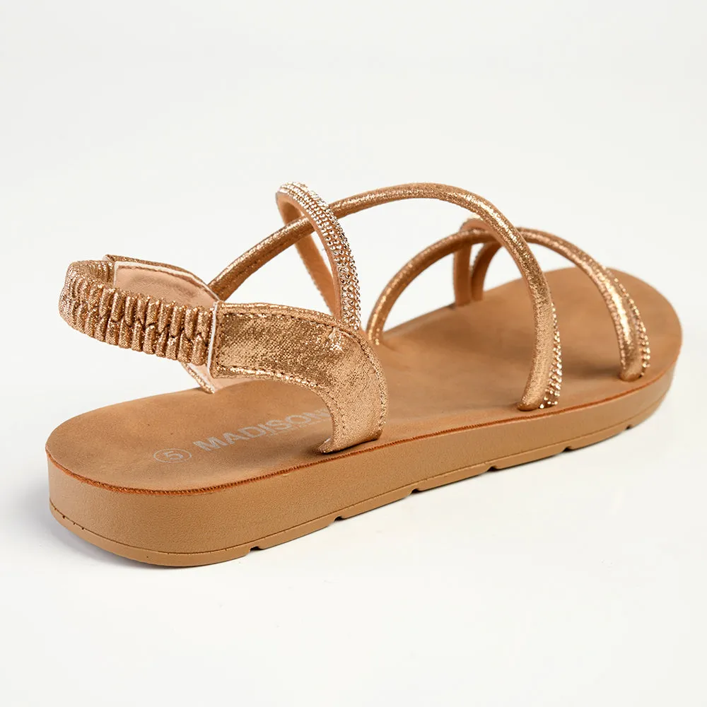 Madison Bling Flat Sandal - Rose