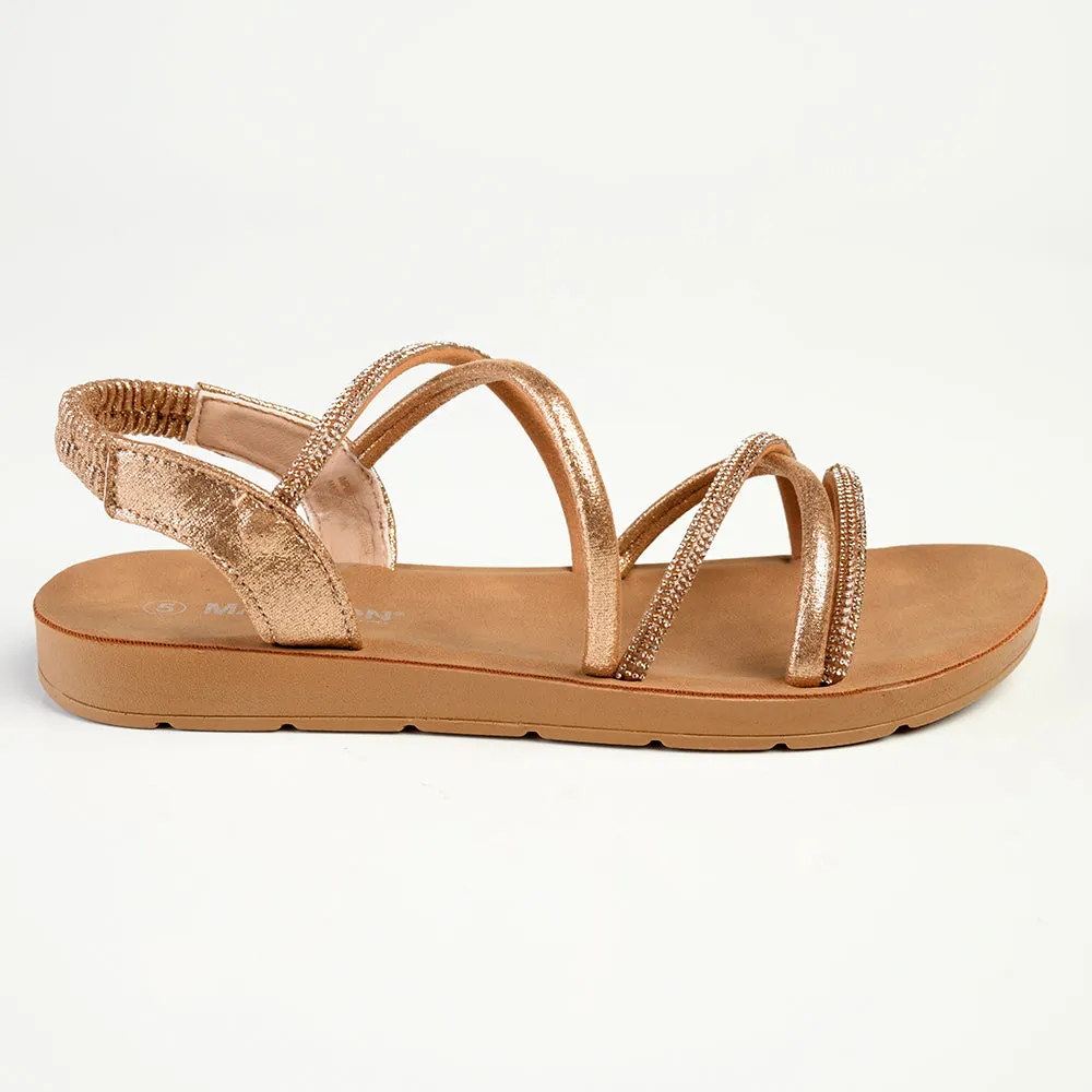 Madison Bling Flat Sandal - Rose
