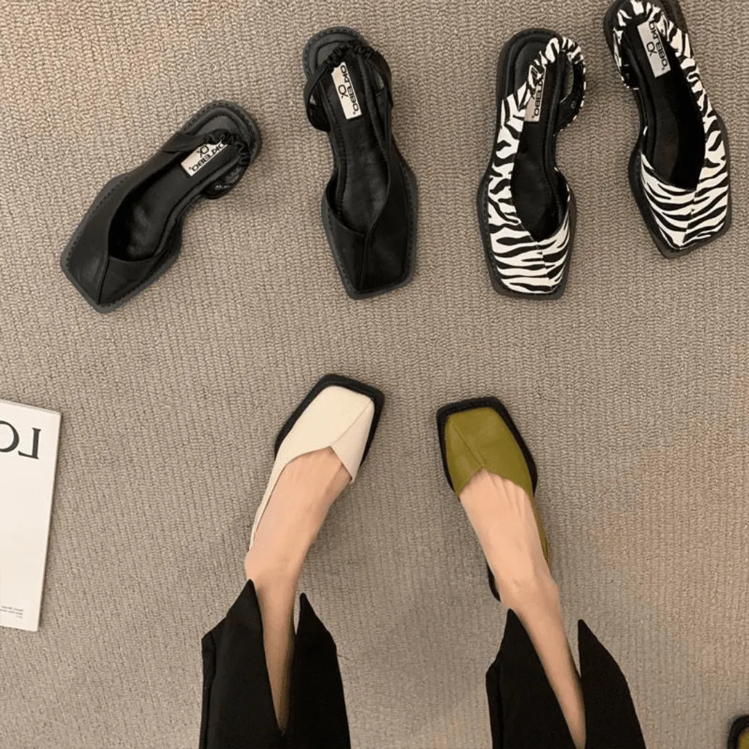 MARY JANES Leather Slip-On Flats