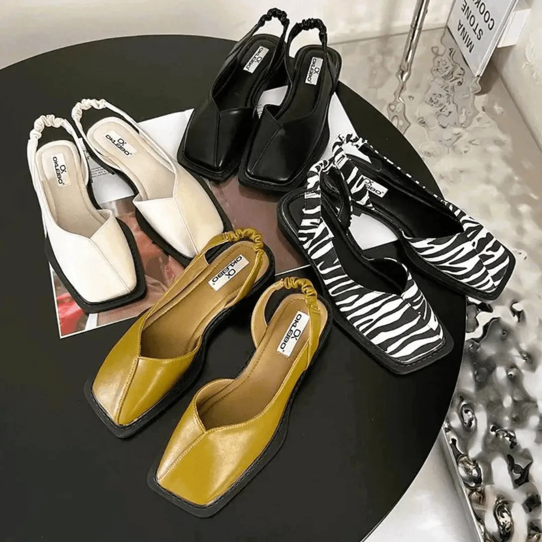 MARY JANES Leather Slip-On Flats