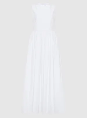 Matteau Tie Back Midi Dress in White