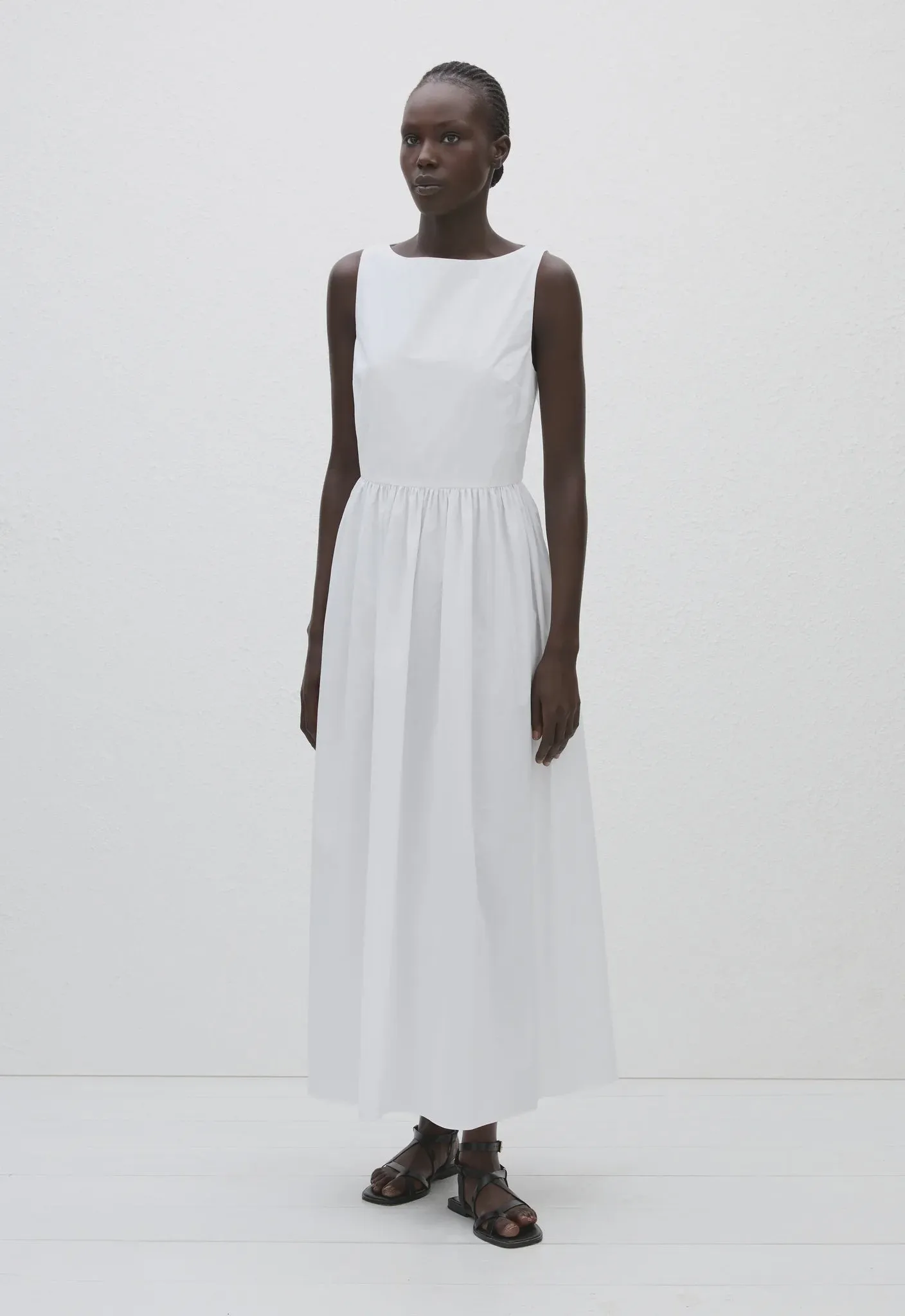 Matteau Tie Back Midi Dress in White