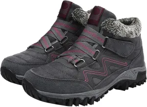 Men's Work Boots Wide Width Hiking Sneakers Shoes with Fur Lined Women's Workout Shoes Comfortable Winter Backpacking Snow Botas Warm Water Hike Grounded Footwear