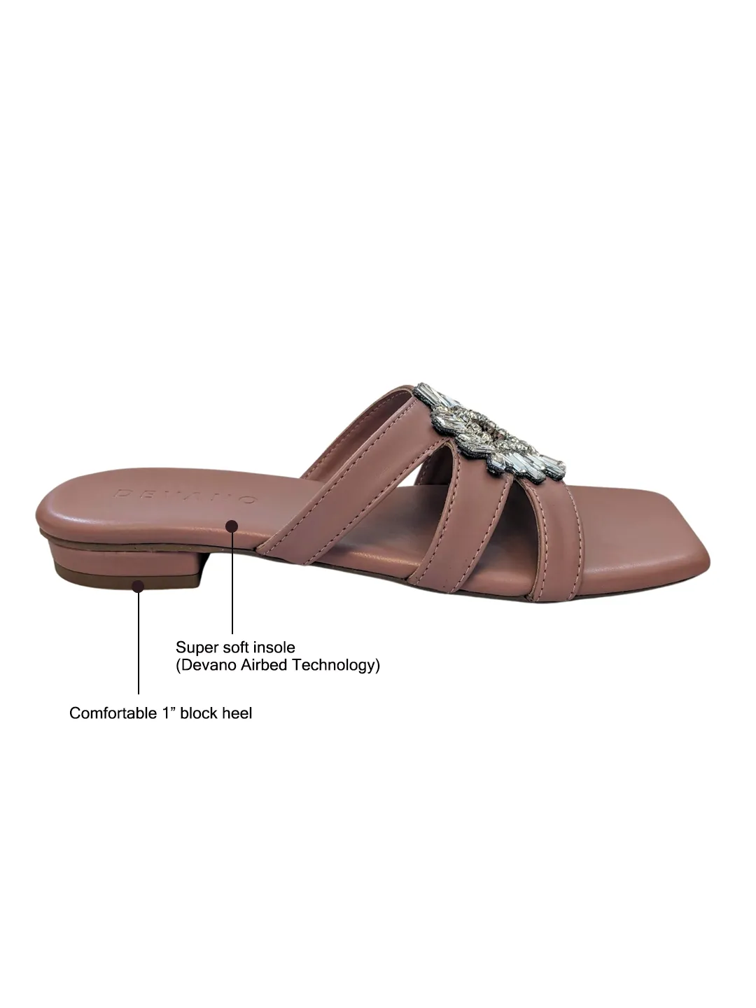 Mia Crystal Sliders Blush
