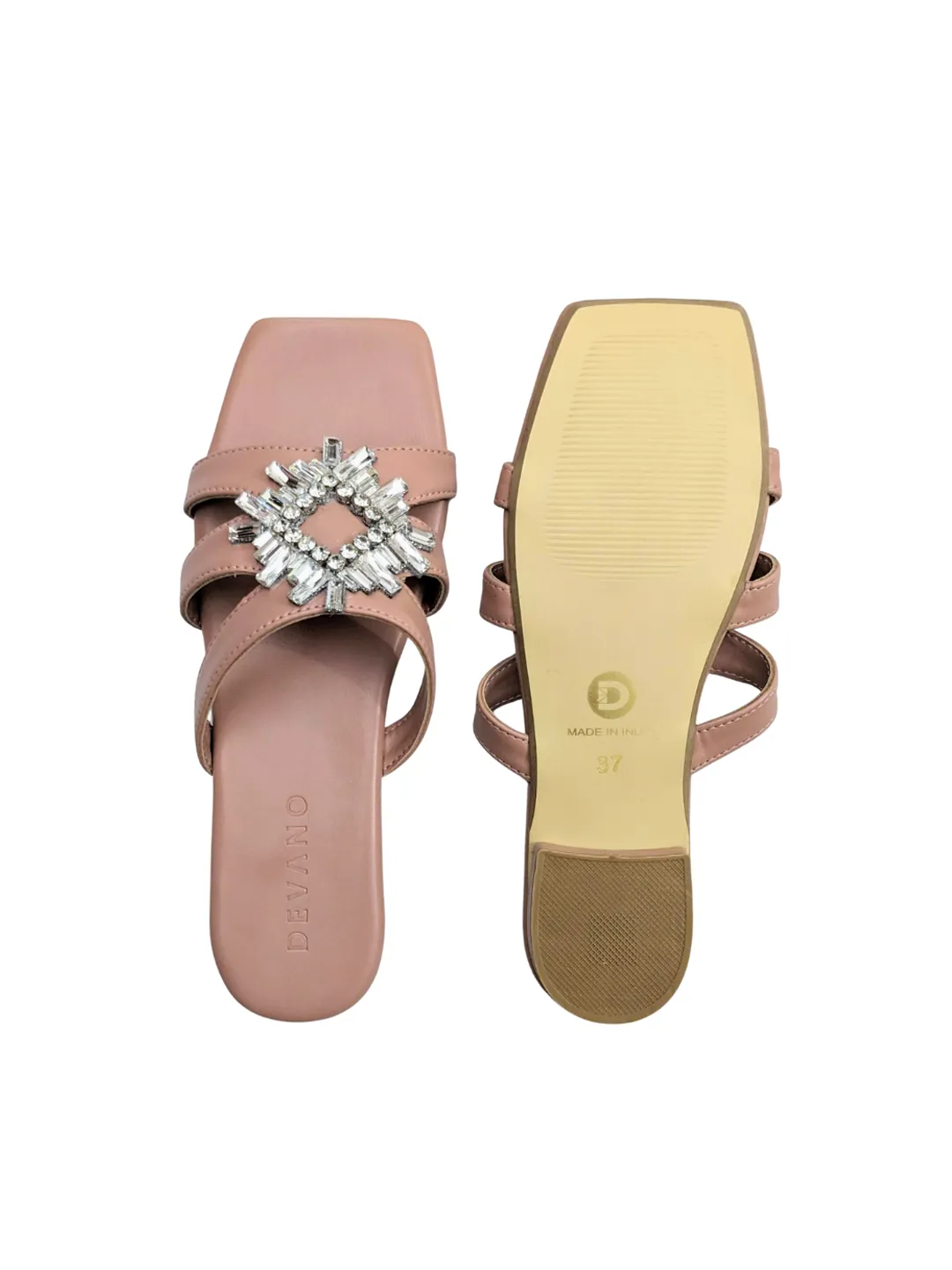 Mia Crystal Sliders Blush