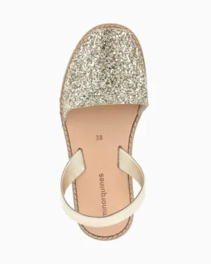 Minorquines Avarca Sandales | Glitter Gold