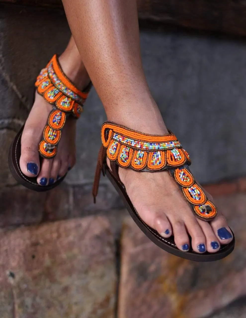 Orange Scattered Sandal