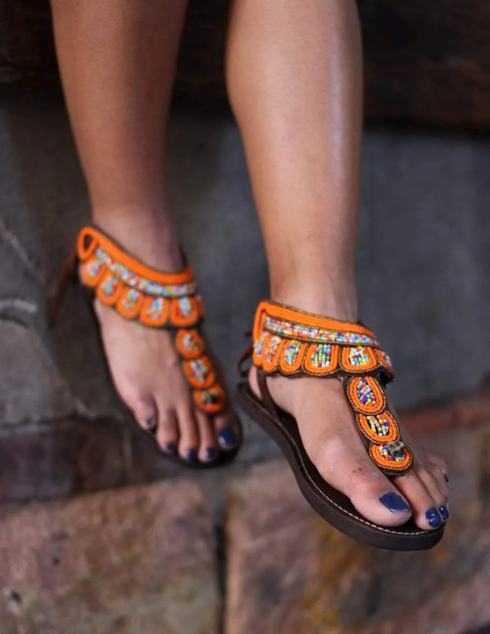 Orange Scattered Sandal