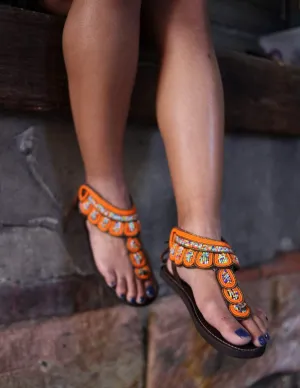 Orange Scattered Sandal