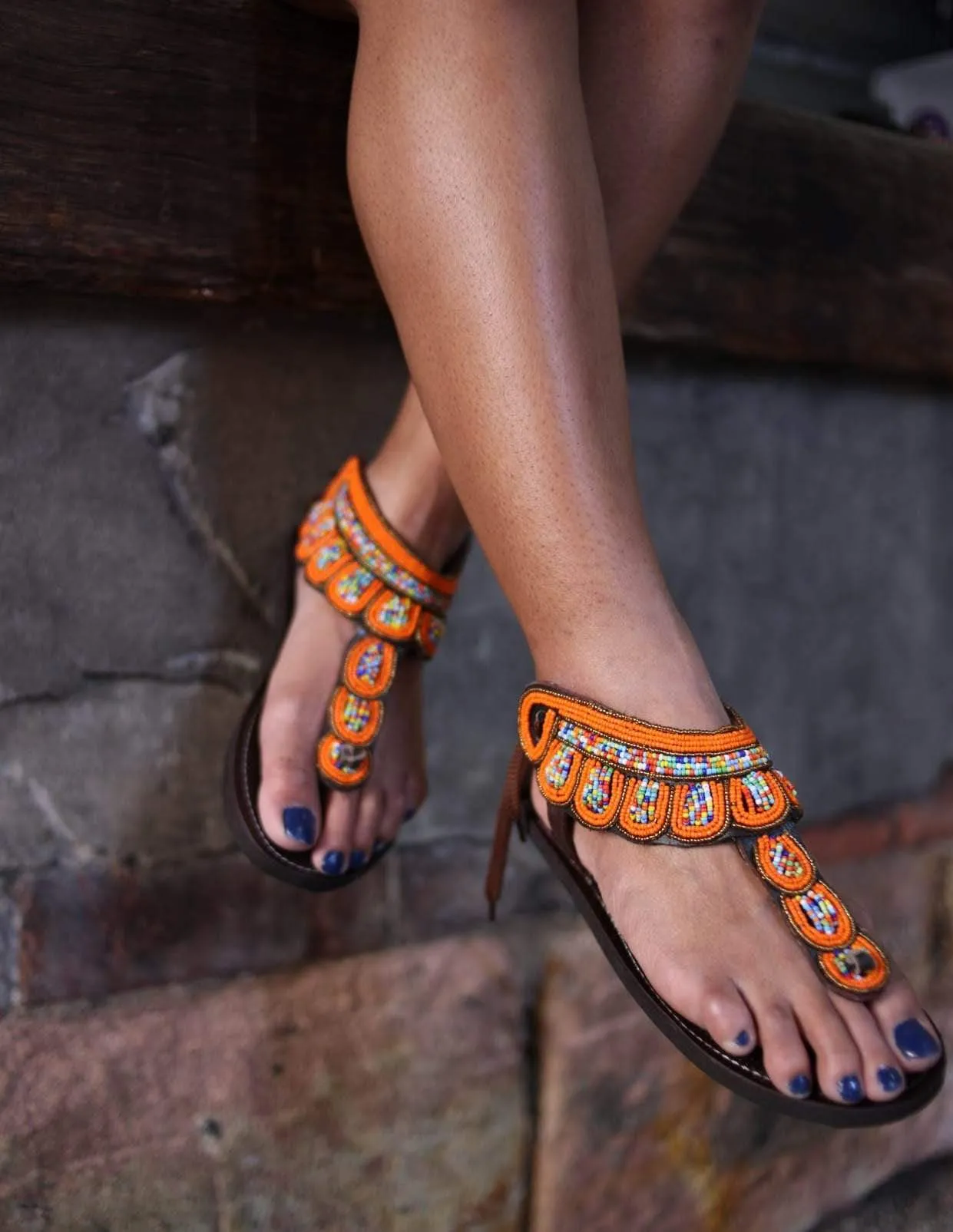 Orange Scattered Sandal