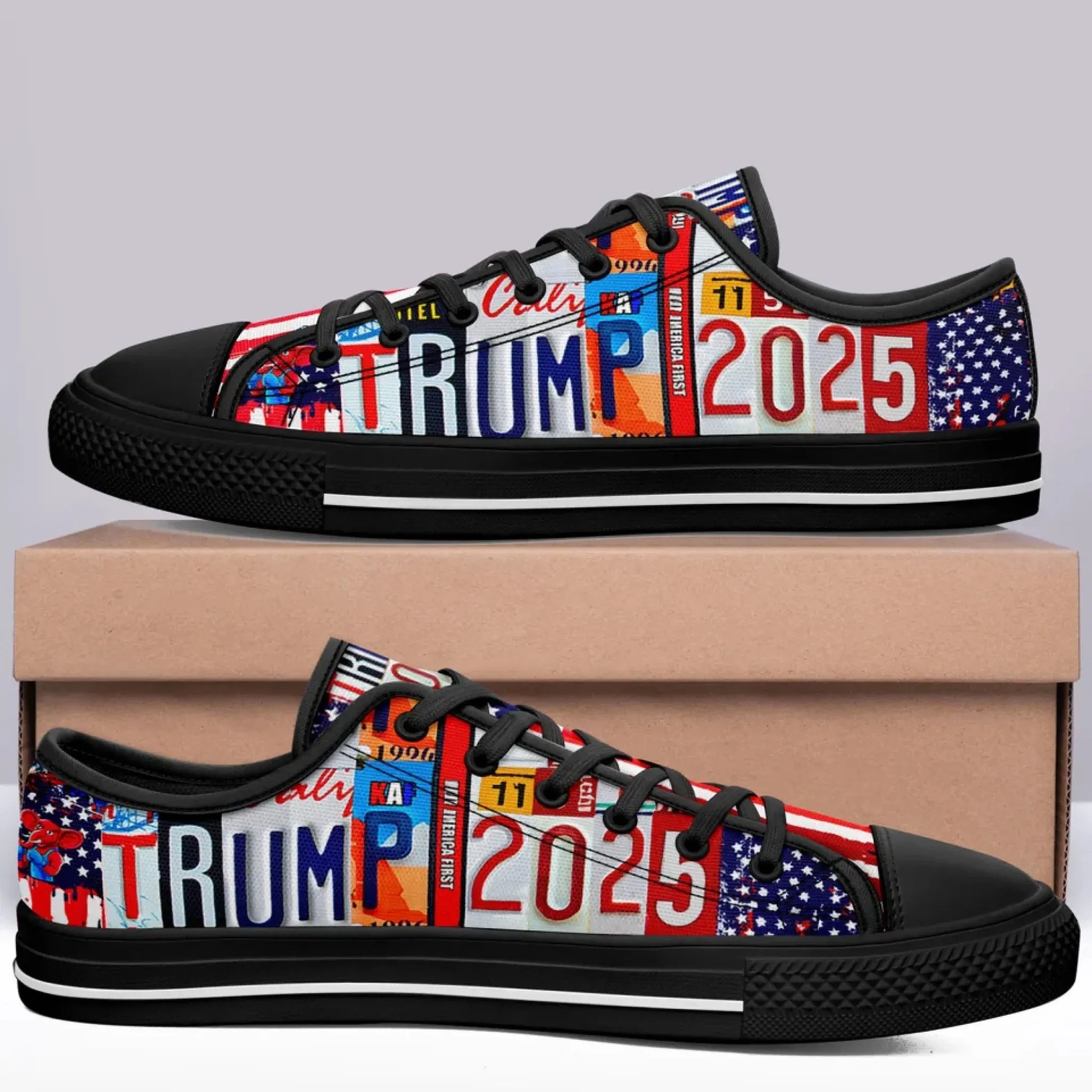 Personalized Trump 2025 Victory Sneakers, Custom Canvas Casual Shoes, Unisex Shoes
