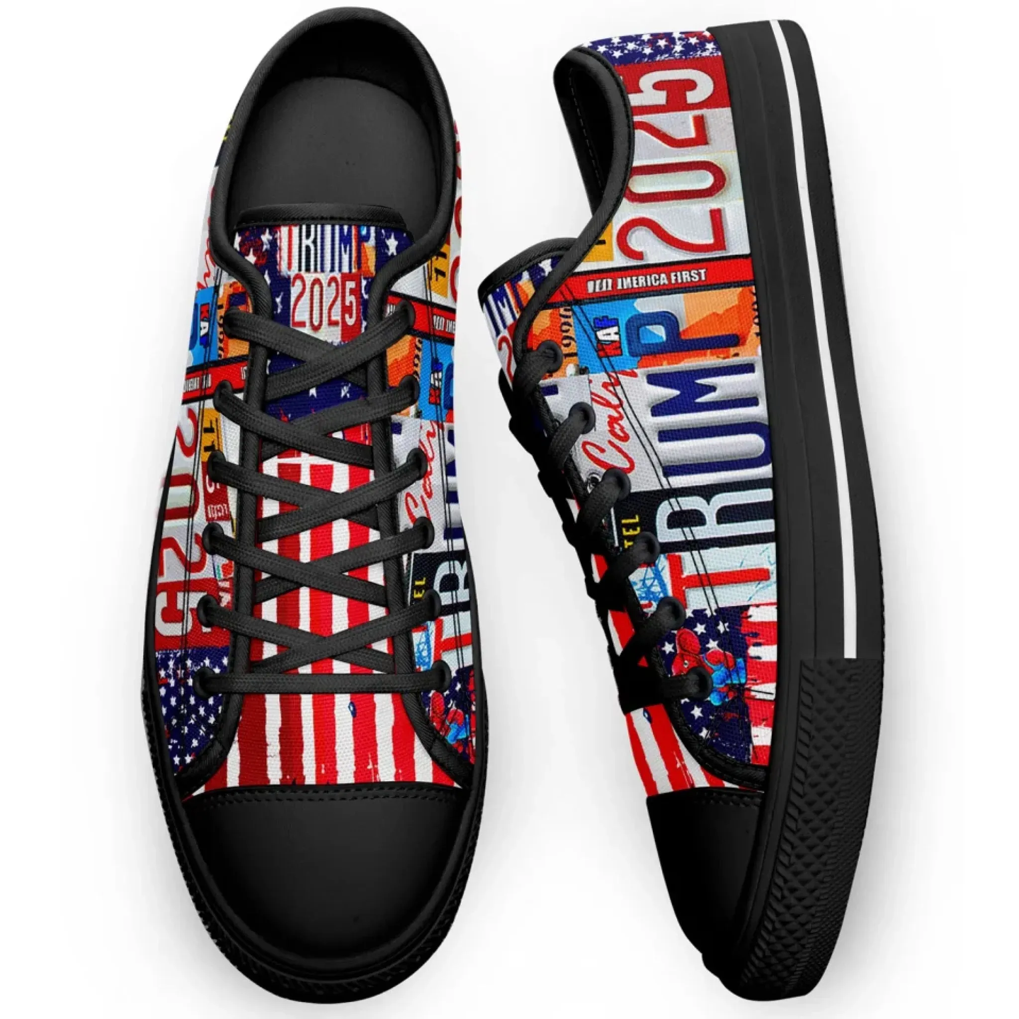 Personalized Trump 2025 Victory Sneakers, Custom Canvas Casual Shoes, Unisex Shoes