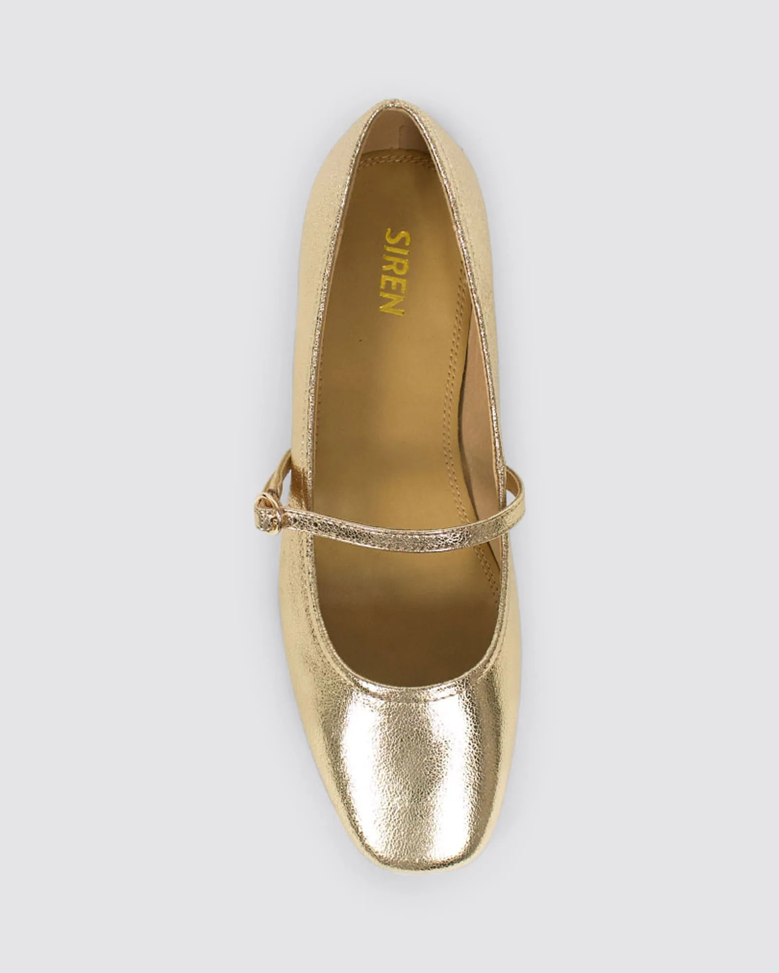 REY BALLET FLATS GOLD METALLIC LEATHER