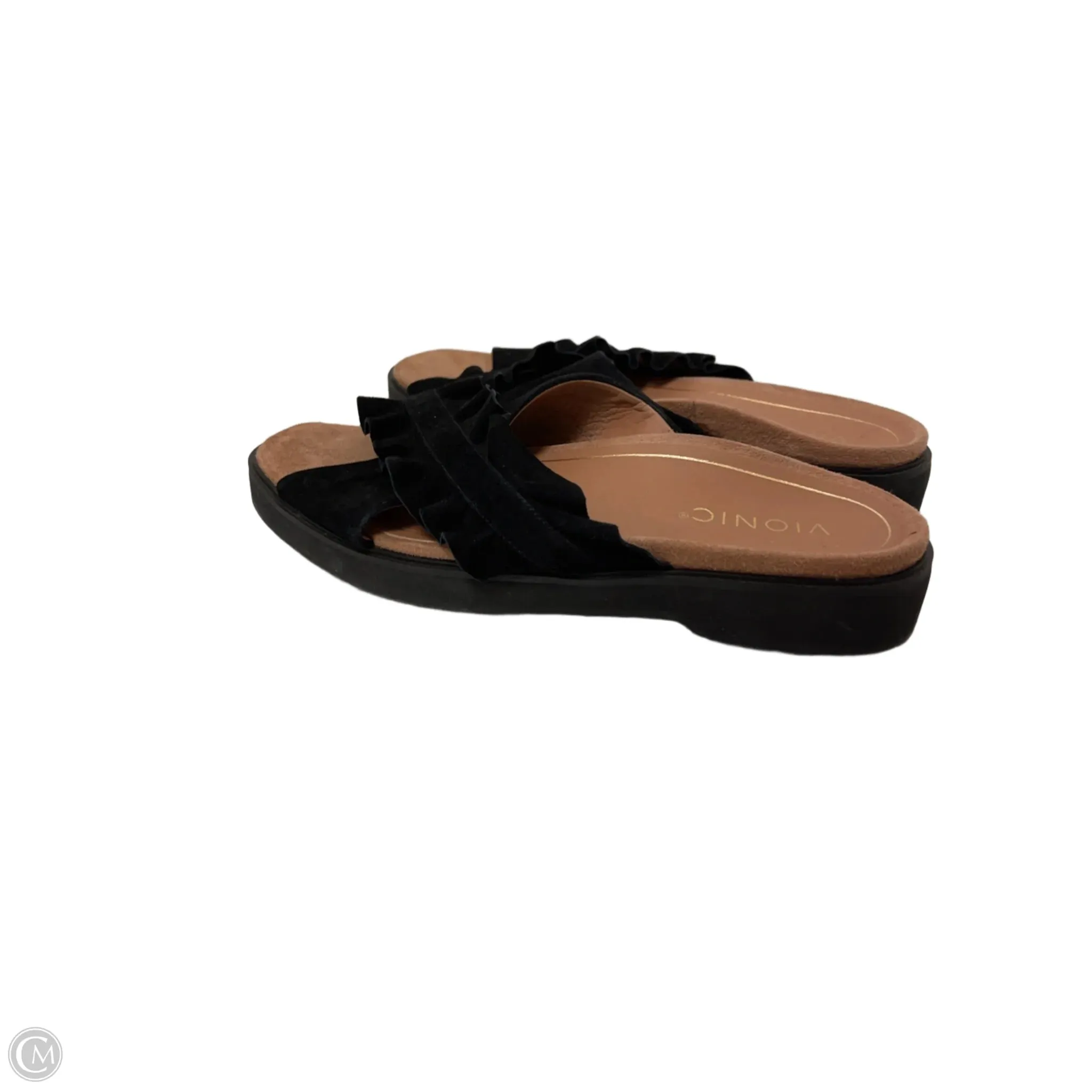 Sandals Flats By Vionic In Black, Size: 7